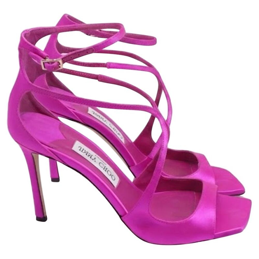Jimmy Choo Azia Heels in Pink Satin